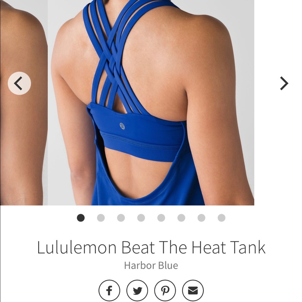 Lululemon Beat the Heat Tank, Harbor Blue, Size 6